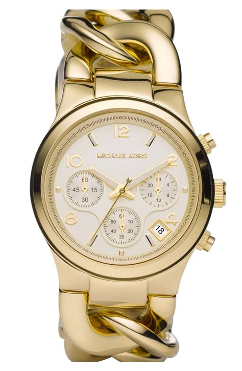 michael kors chain bracelet watch gold|Michael Kors petite lock bracelet.